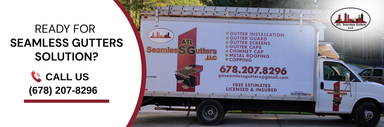 Ready for seamless gutters? Call (678) 207-8296