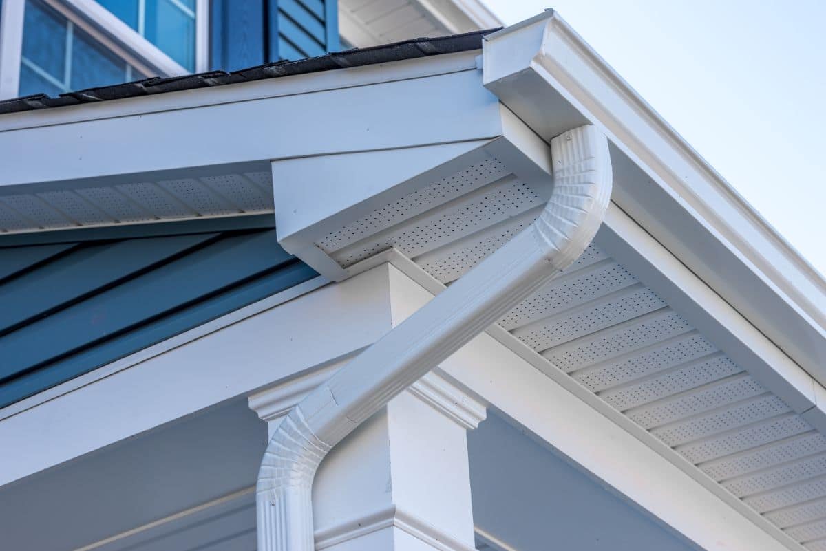 K-style seamless aluminium gutter running along a residential roofline